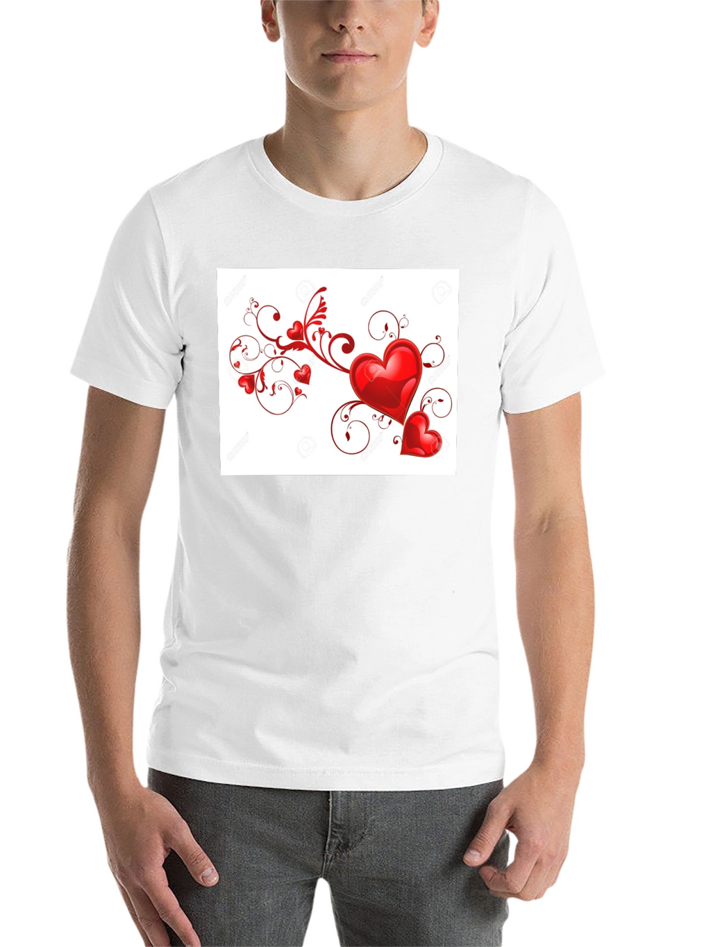 Heart Swirl Black T-Shirt