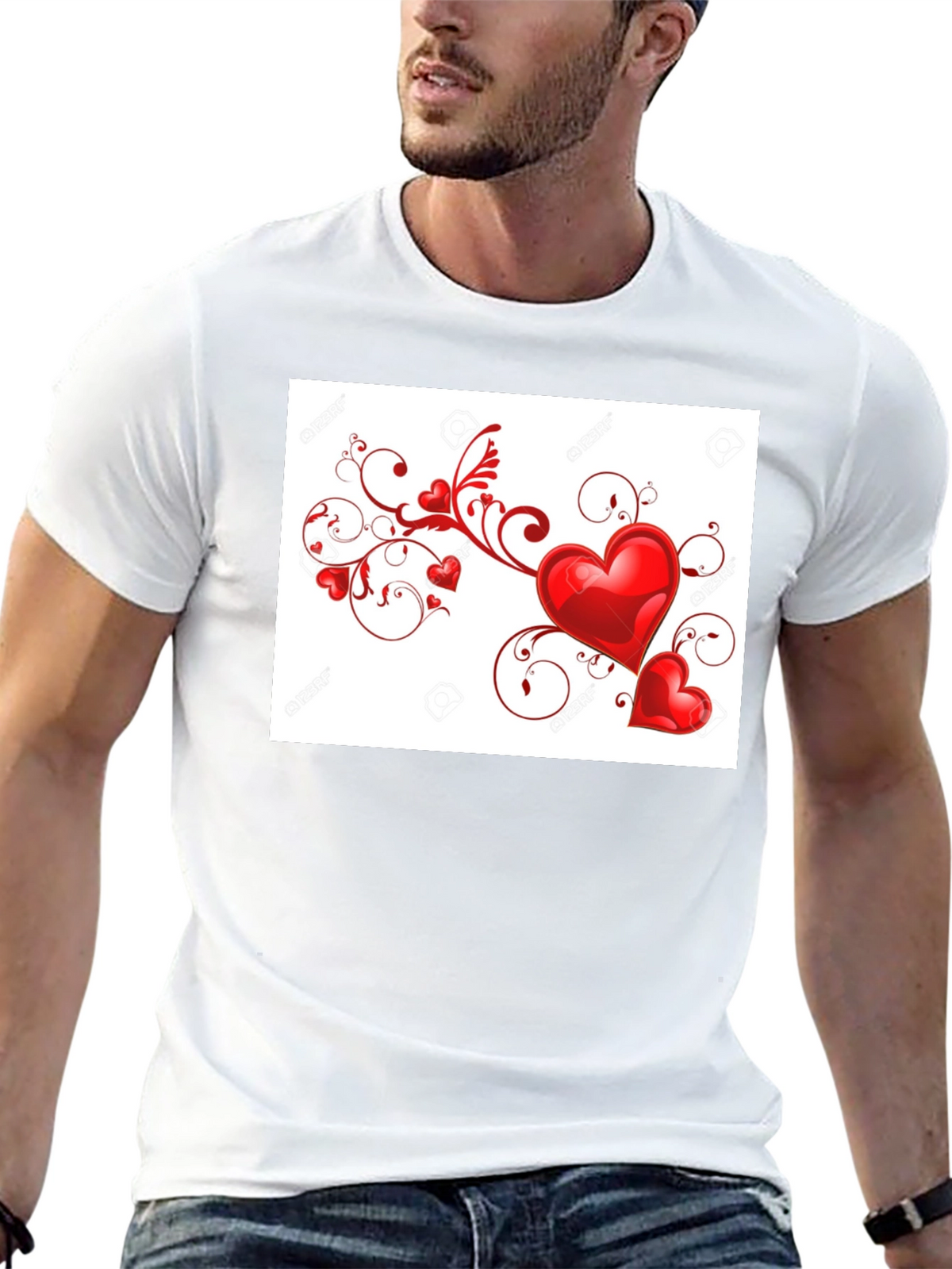 Heart Swirl Black T-Shirt