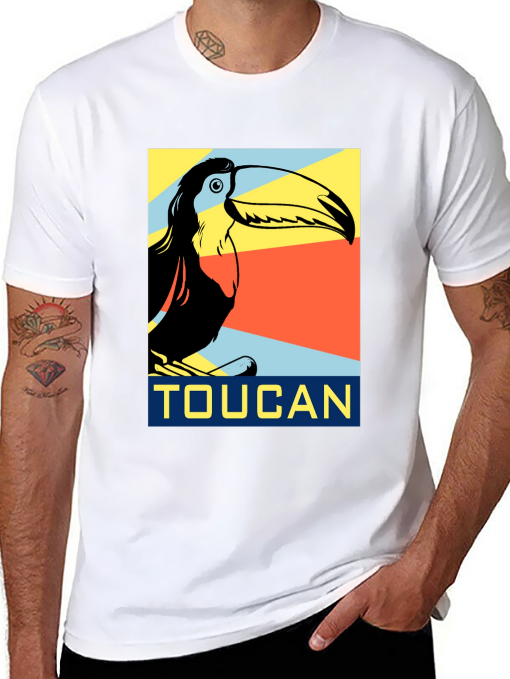 Toucan Graphic Print Black T-Shirt