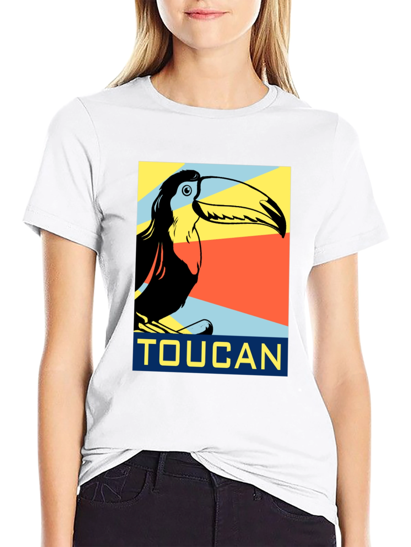 Toucan Graphic Print Black T-Shirt