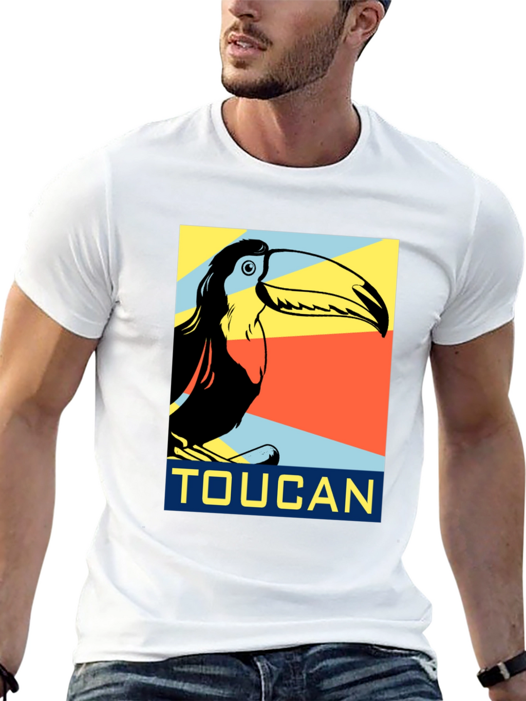 Toucan Graphic Print Black T-Shirt