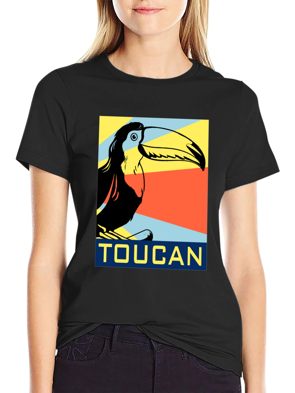 Toucan Graphic Print Black T-Shirt