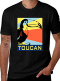 Toucan Graphic Print Black T-Shirt