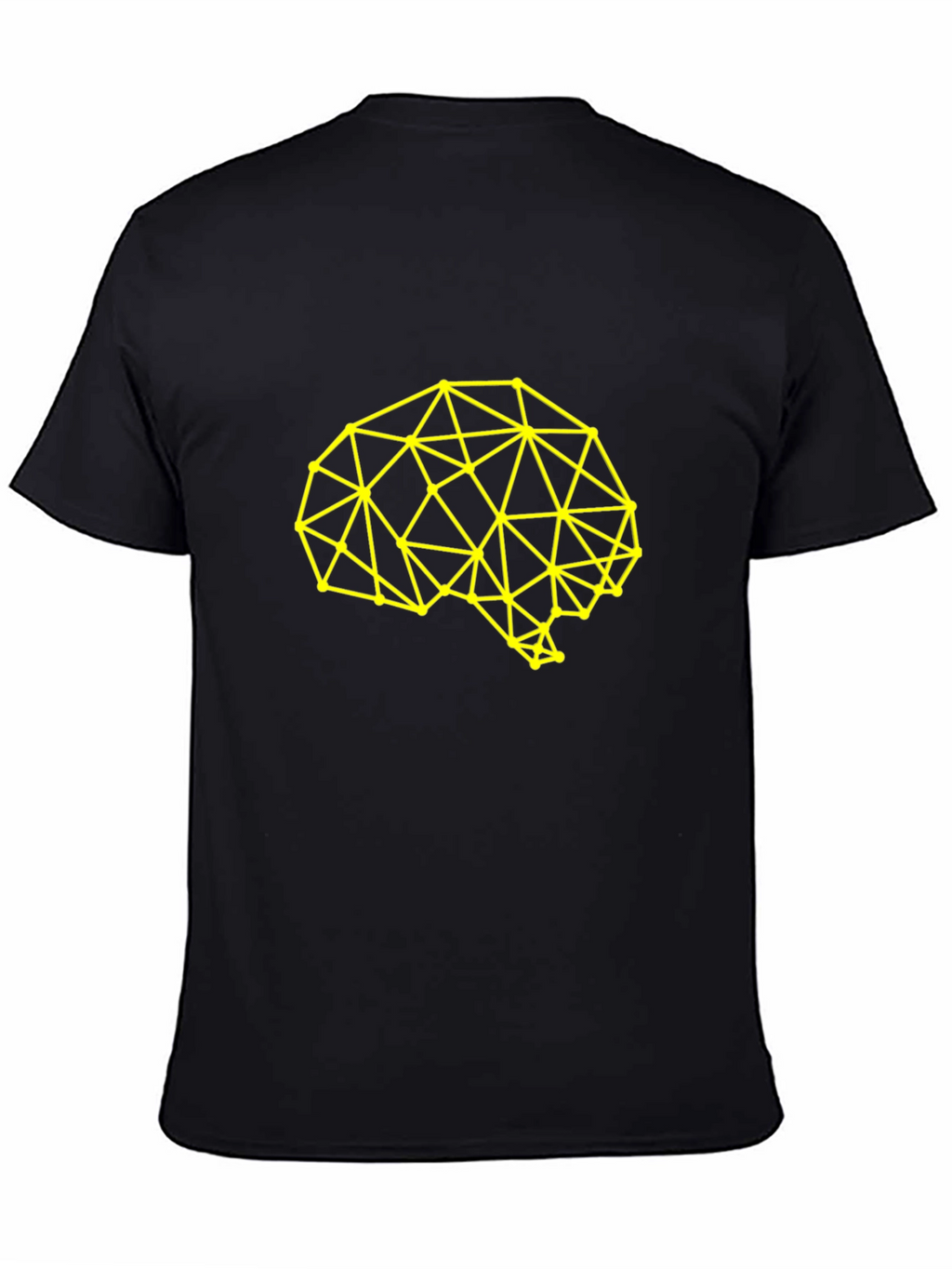 Geometric Brain Graphic Tee - Black