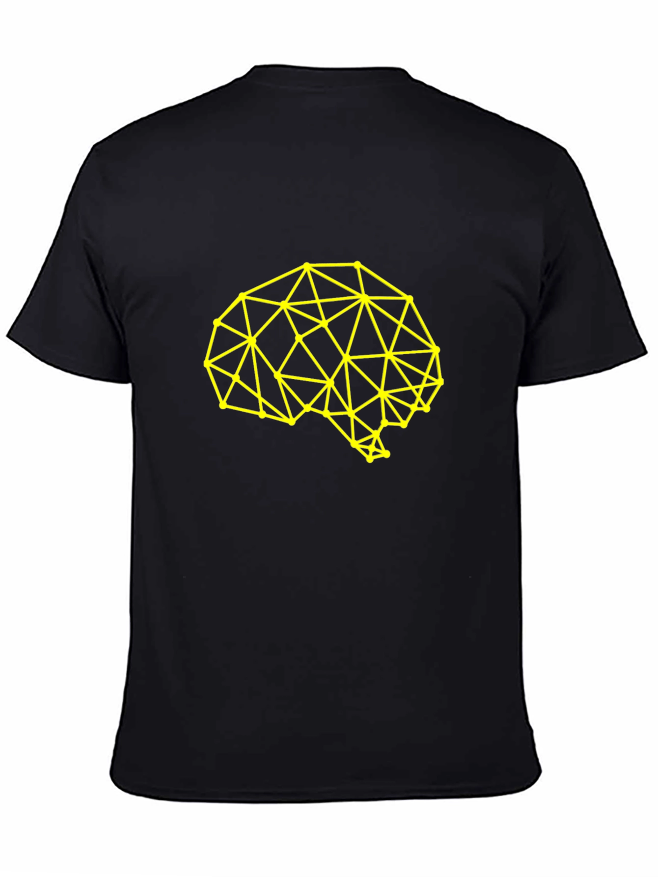 Geometric Brain Graphic Tee - Black