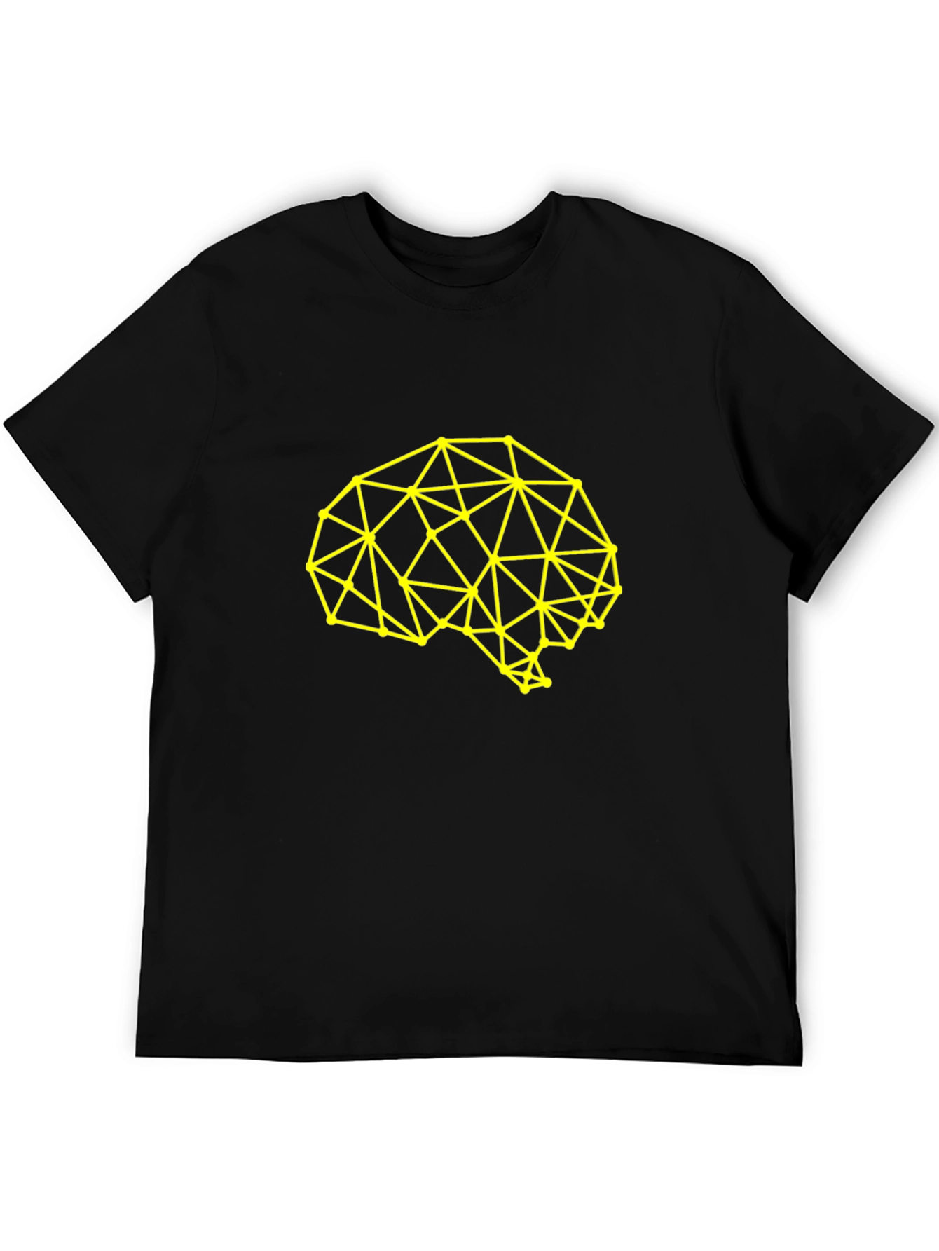 Geometric Brain Graphic Tee - Black