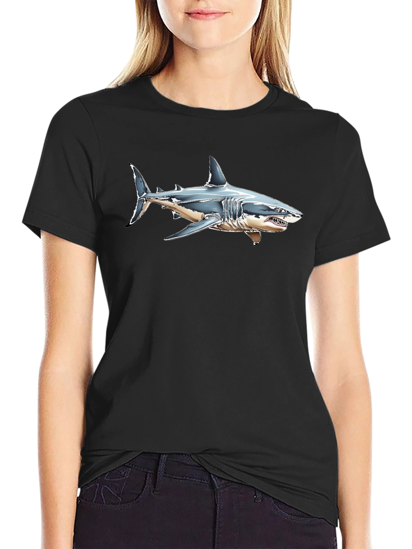 Shark Graphic T-Shirt - Mens Black Tee