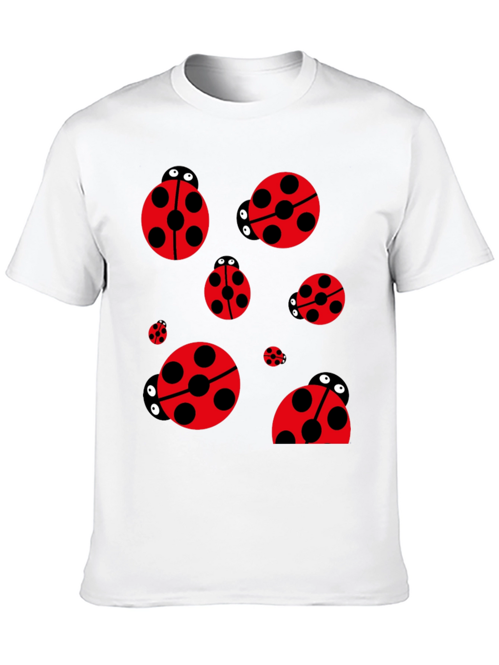 Ladybug Print Black T-Shirt