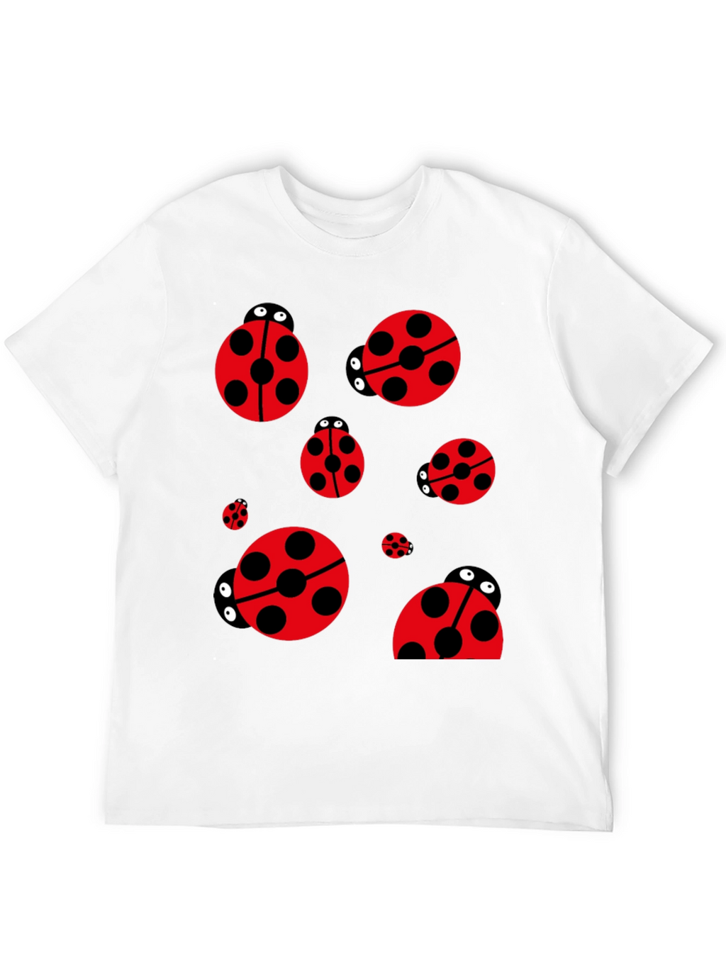 Ladybug Print Black T-Shirt
