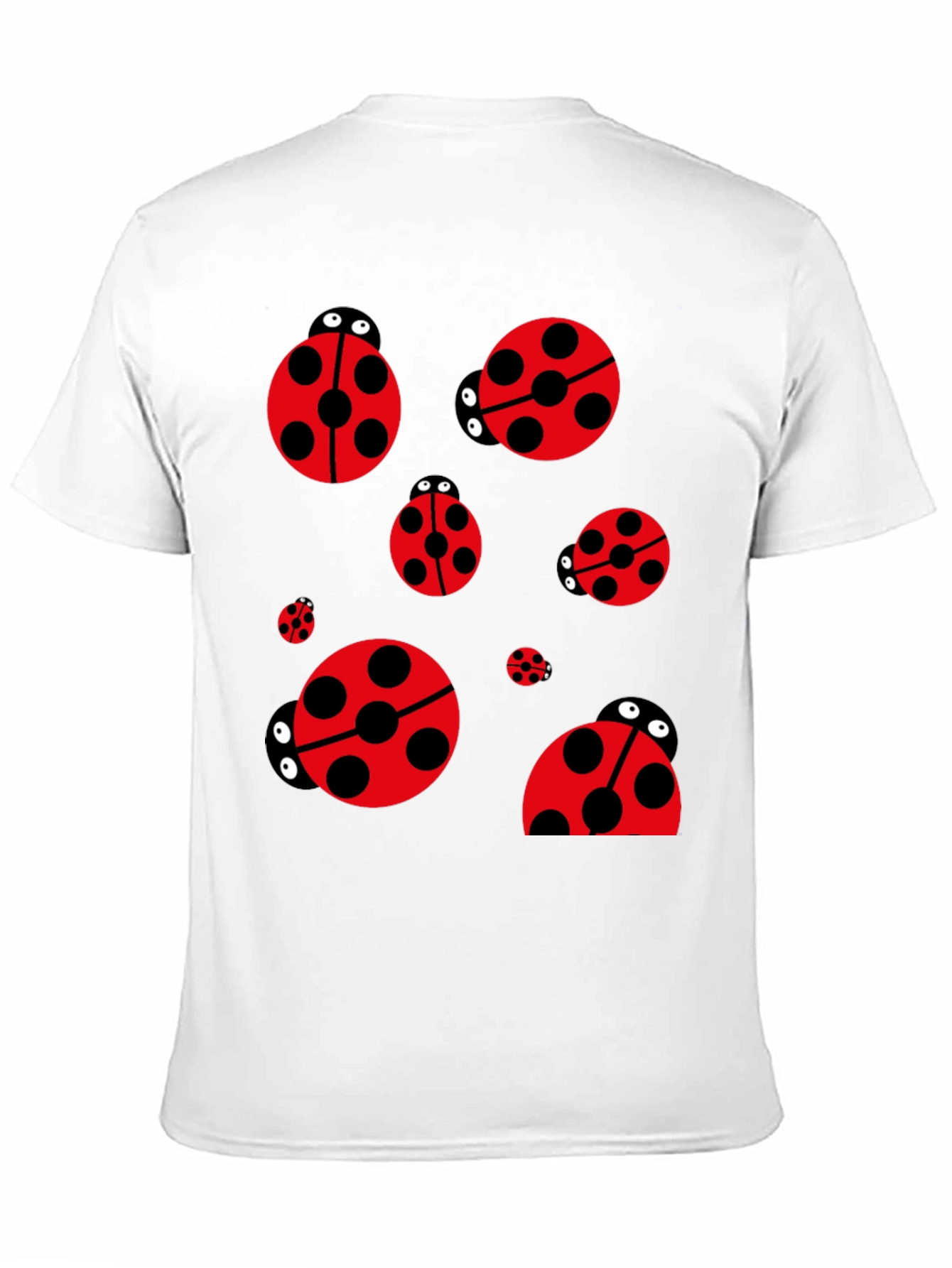 Ladybug Print Black T-Shirt