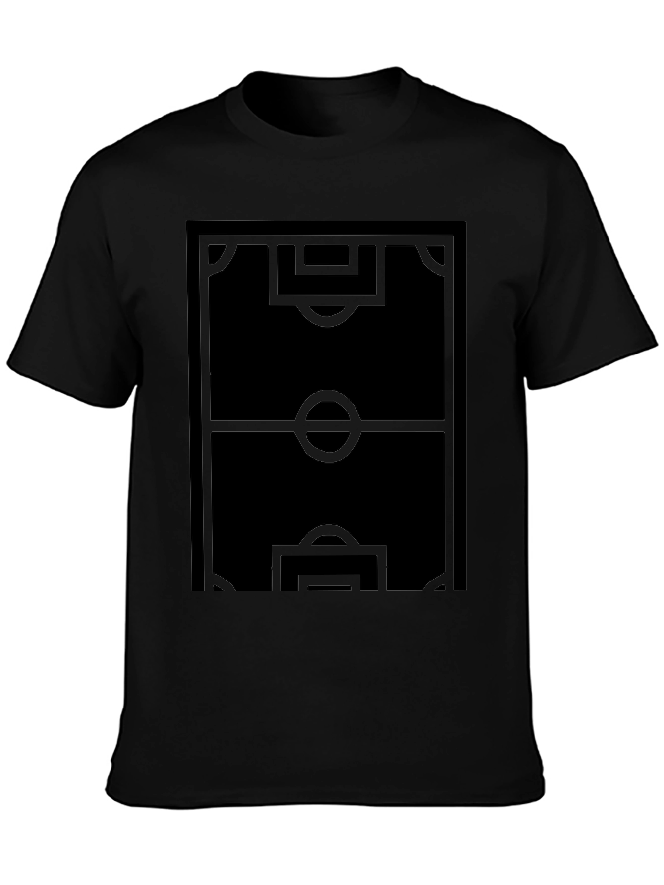 Minimalist Soccer Field T-Shirt - Black