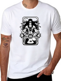 Shiva Motorbike Graphic Tee - Black Cotton Blend