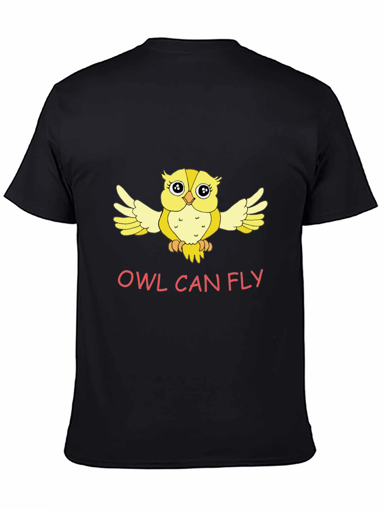 Owl Can Fly Graphic Tee - Black Cotton Comfort