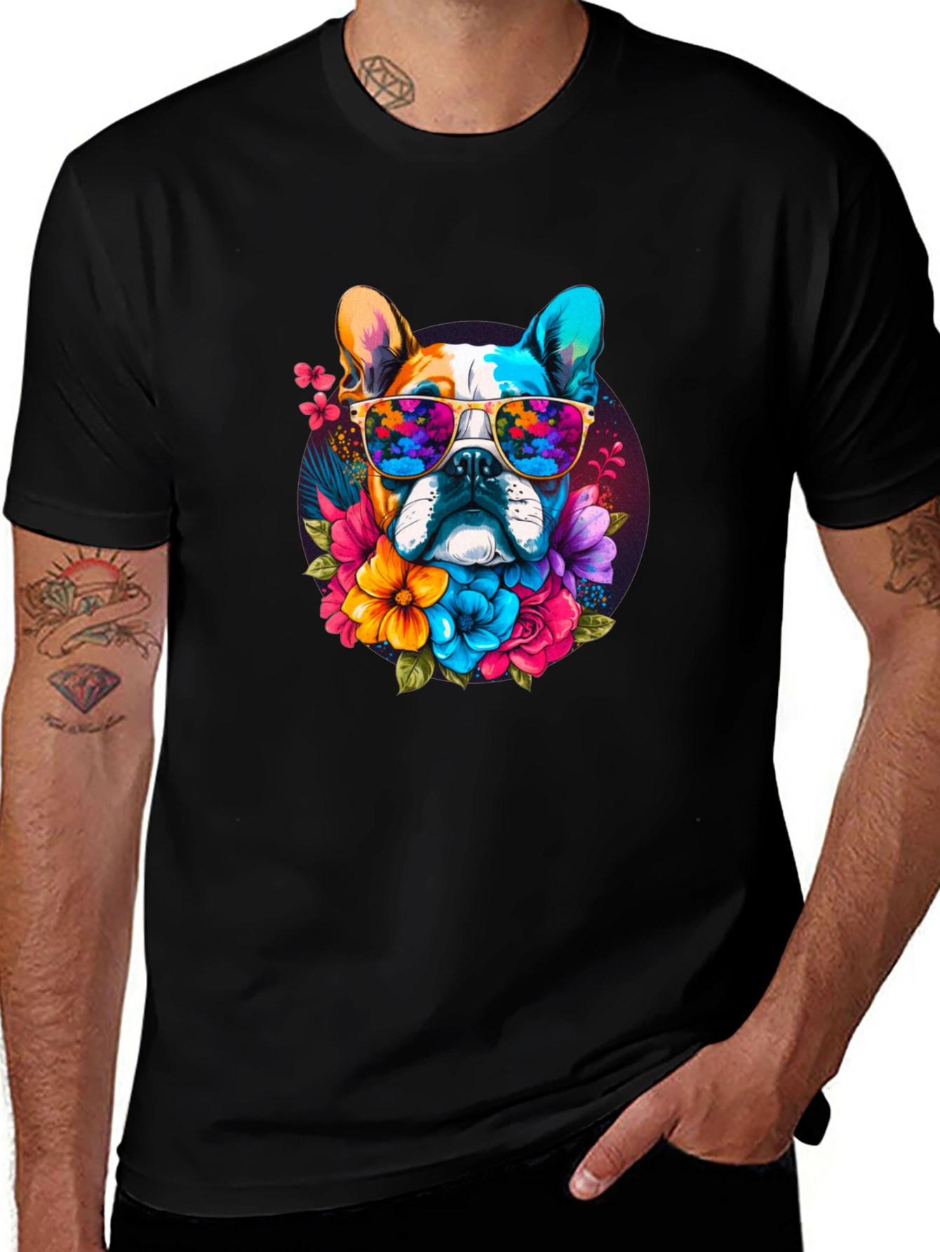 Cool Dog with Sunglasses Graphic Tee