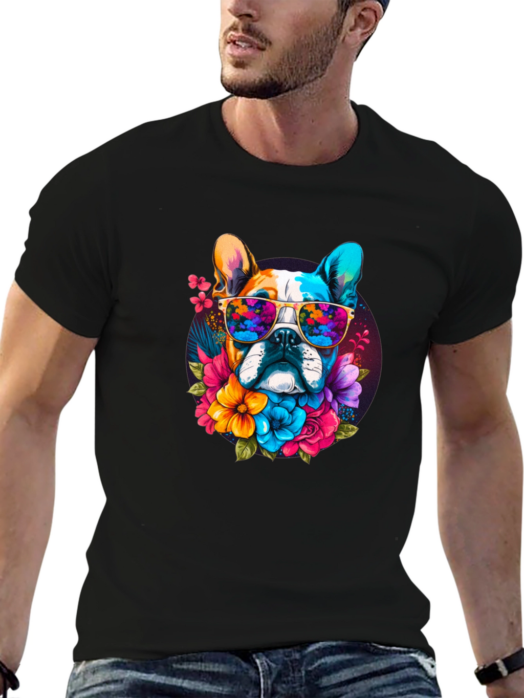 Cool Dog with Sunglasses Graphic Tee