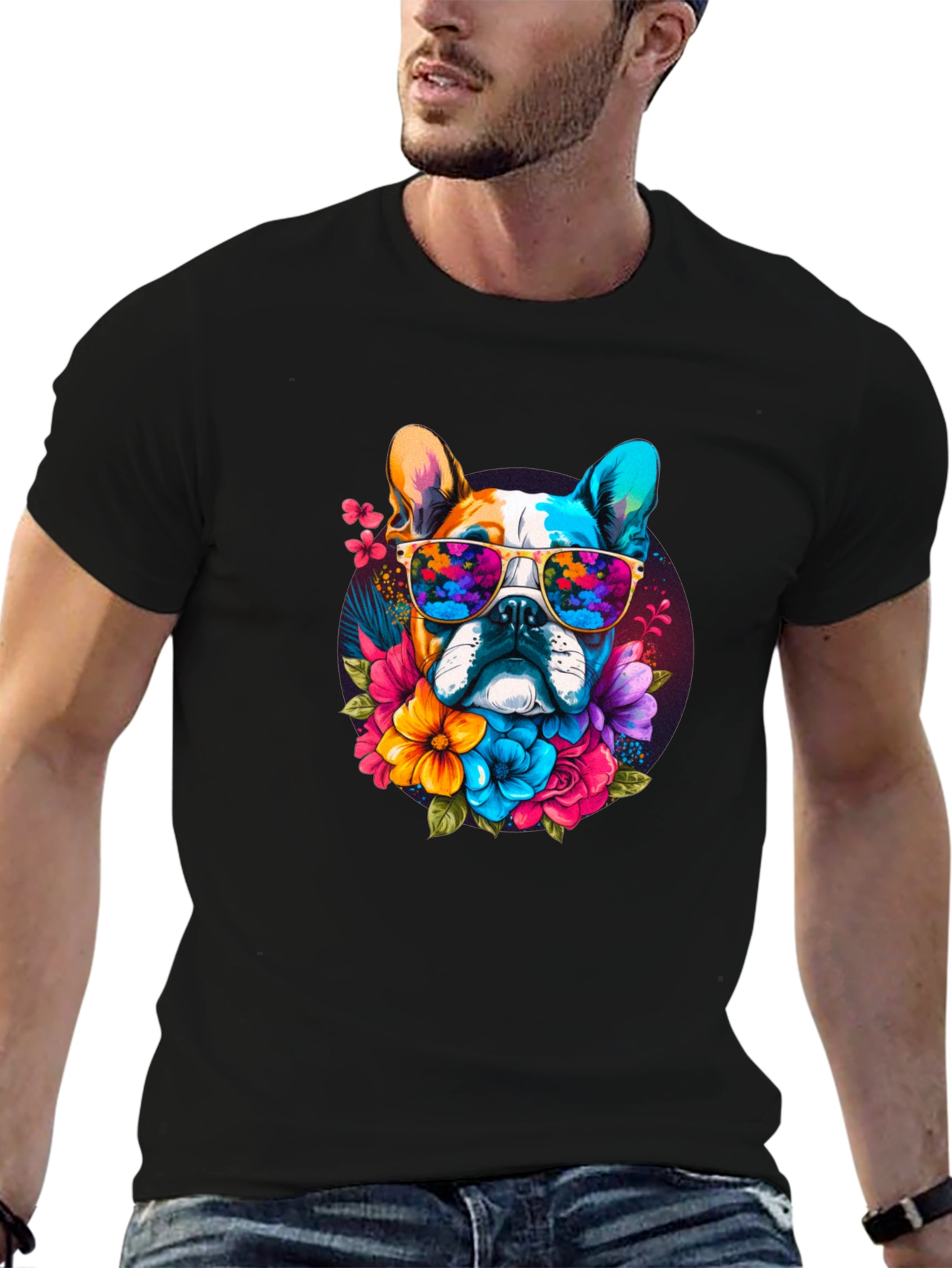Cool Dog with Sunglasses Graphic Tee