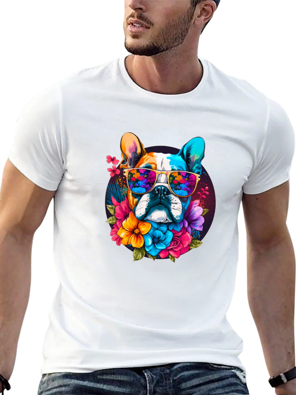 Cool Dog with Sunglasses Graphic Tee