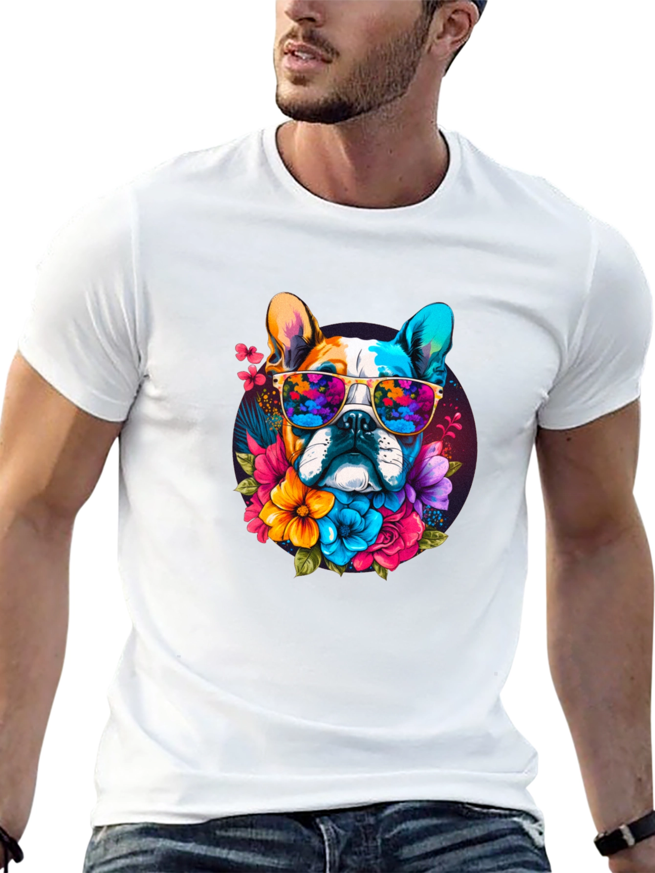 Cool Dog with Sunglasses Graphic Tee