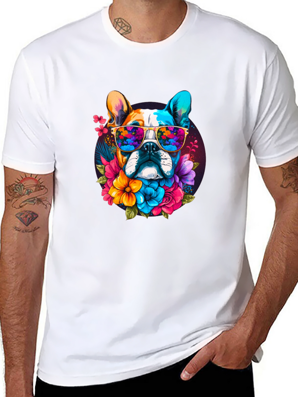 Cool Dog with Sunglasses Graphic Tee