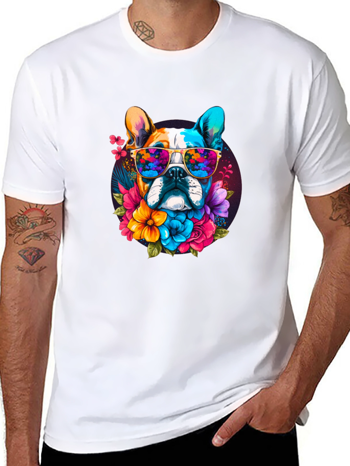 Cool Dog with Sunglasses Graphic Tee