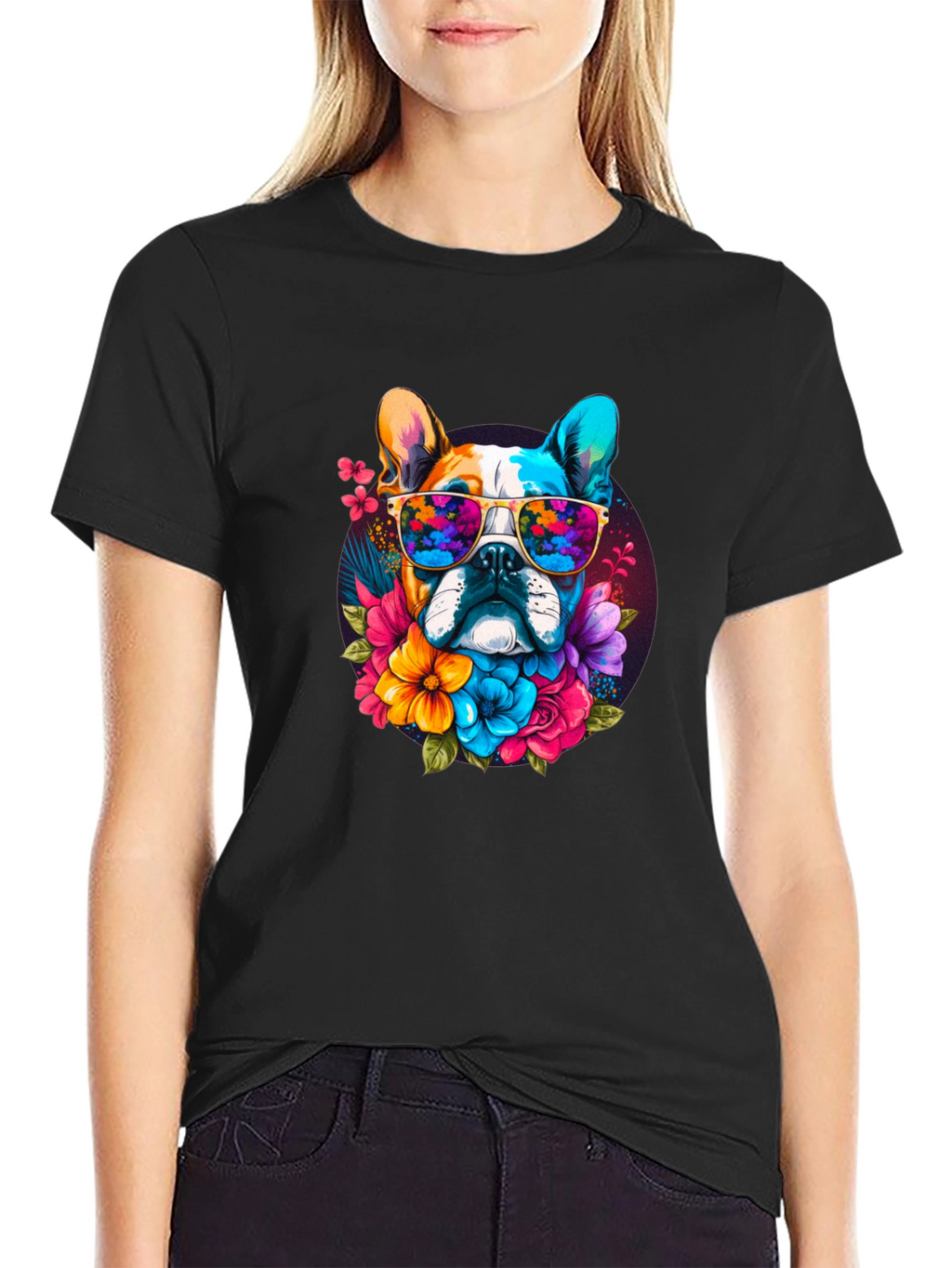 Cool Dog with Sunglasses Graphic Tee