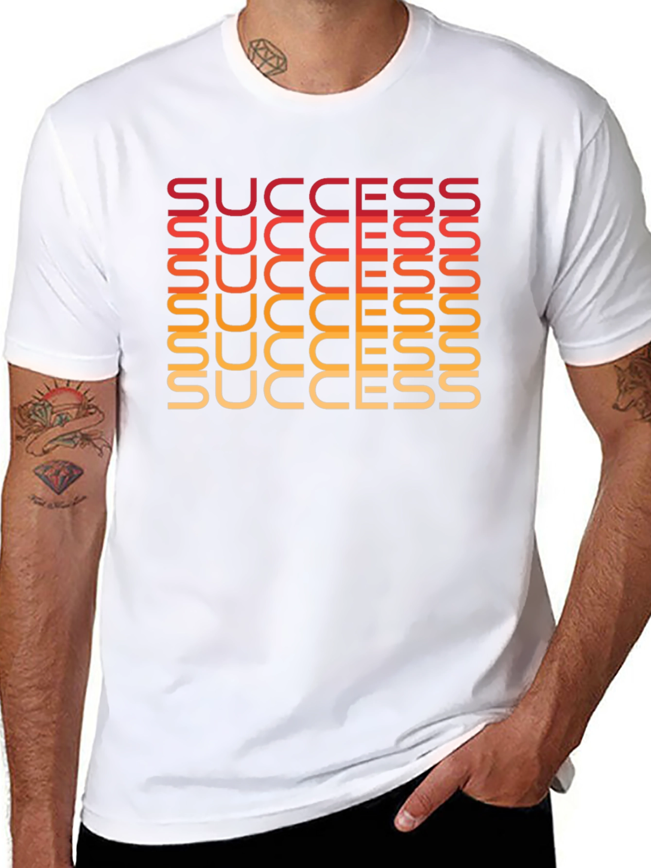 Success Graphic Print Black T-Shirt