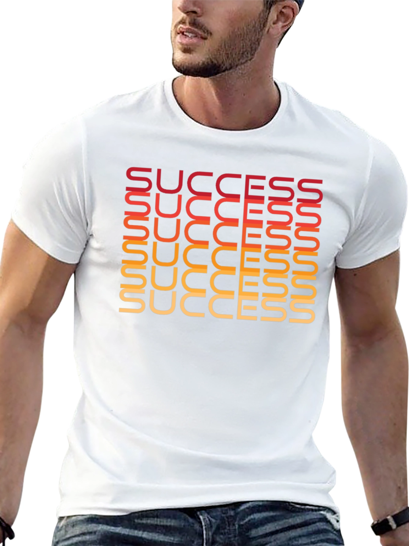 Success Graphic Print Black T-Shirt
