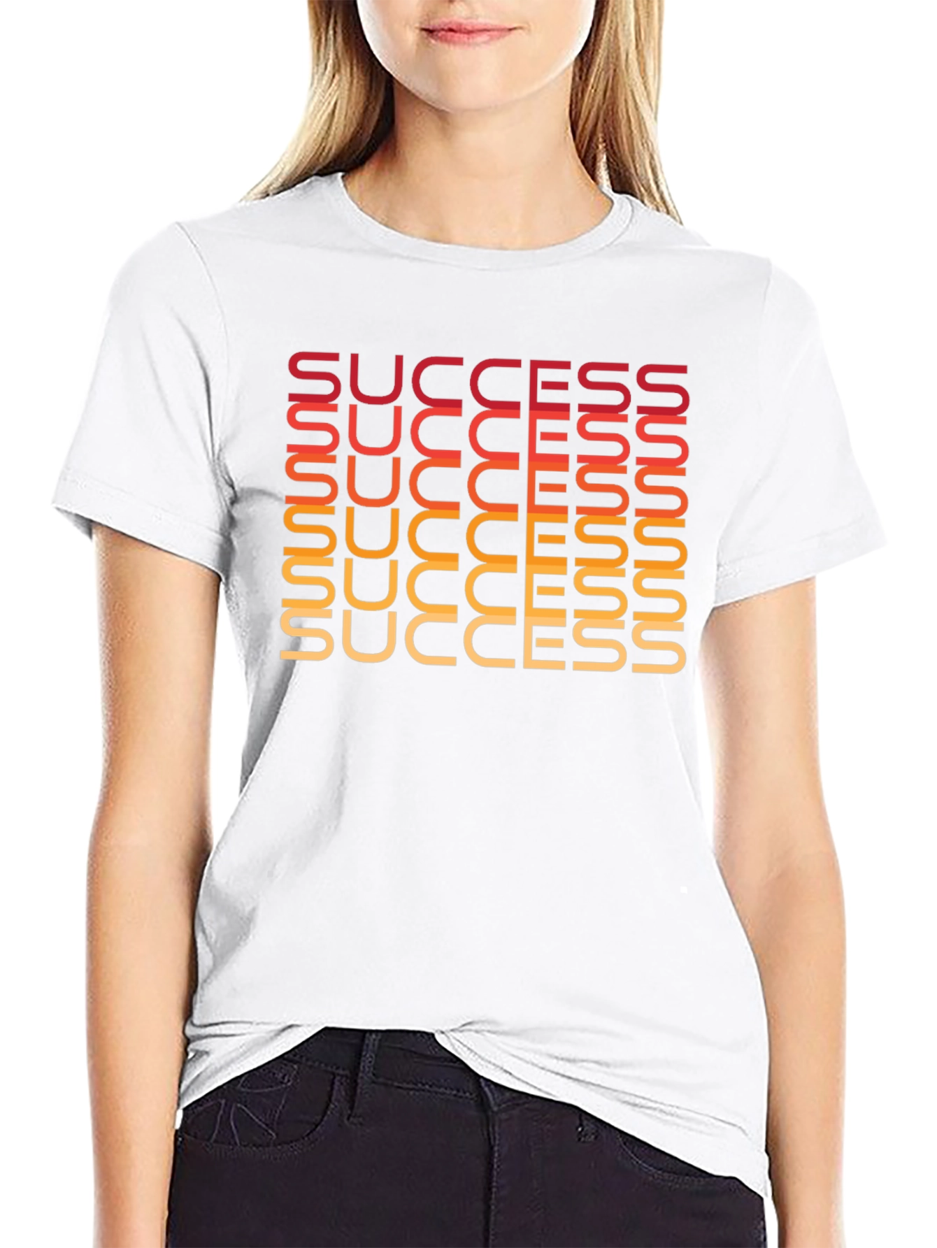 Success Graphic Print Black T-Shirt
