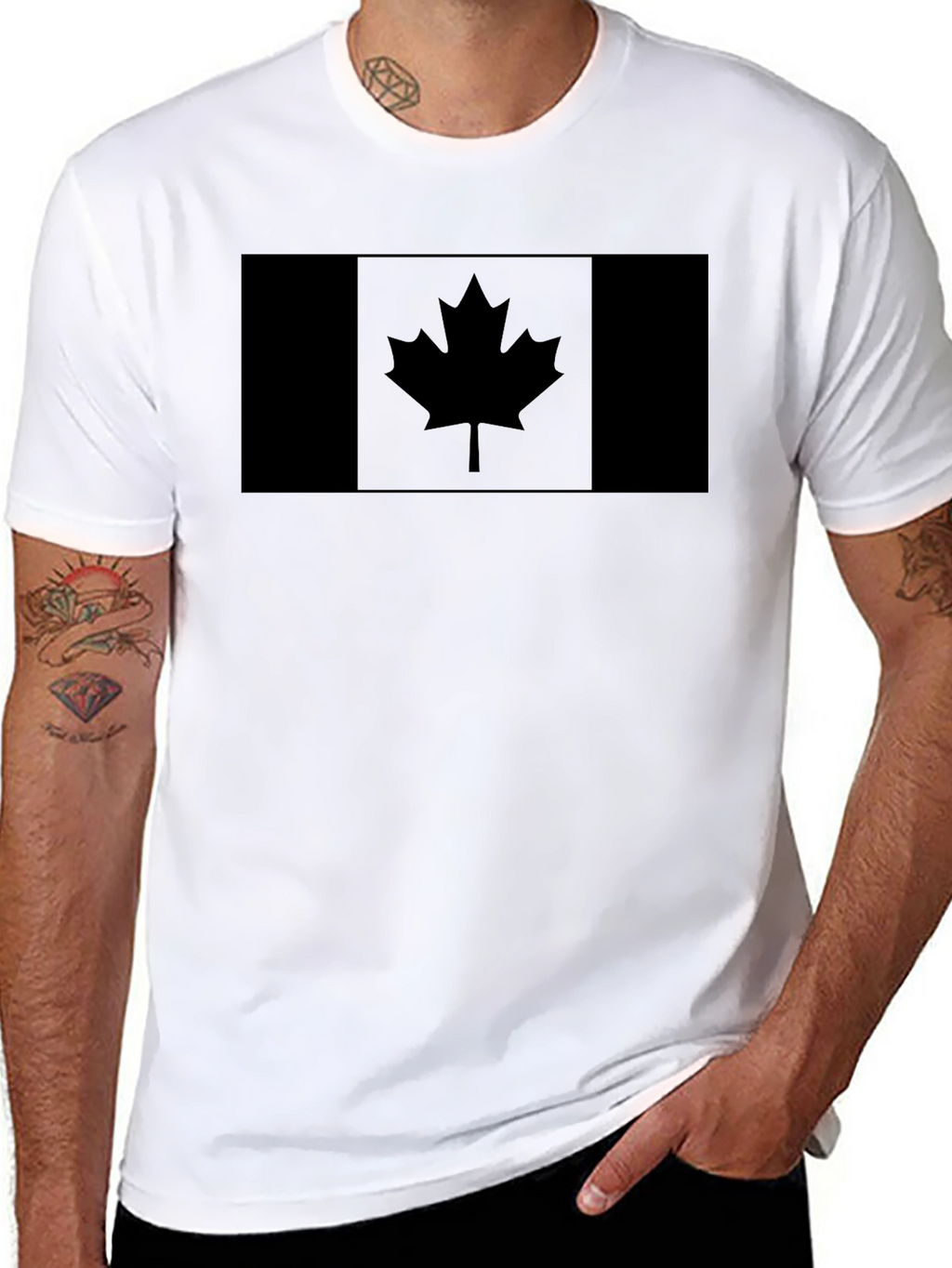 Canada Flag Black T-Shirt