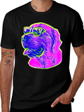 Cool Dog Graphic Tee - Neon Pop Art Style