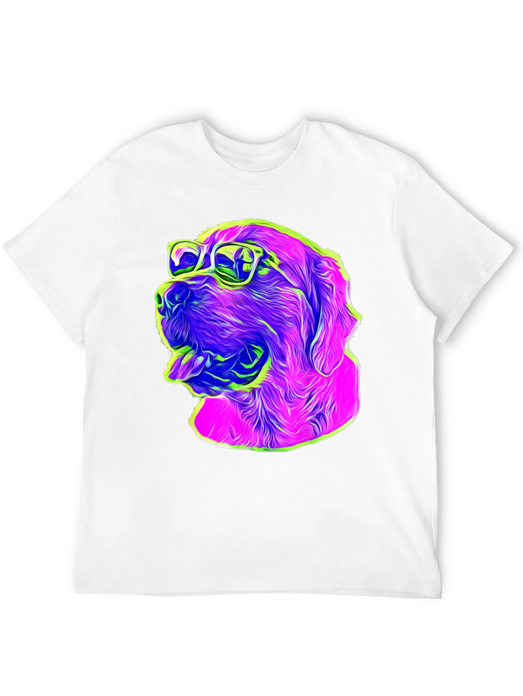 Cool Dog Graphic Tee - Neon Pop Art Style