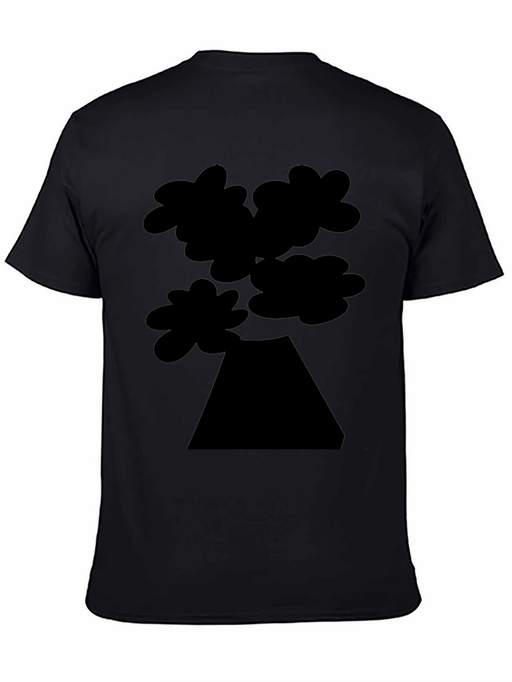 Abstract Tree Graphic Tee - Black Cotton Casual Shirt