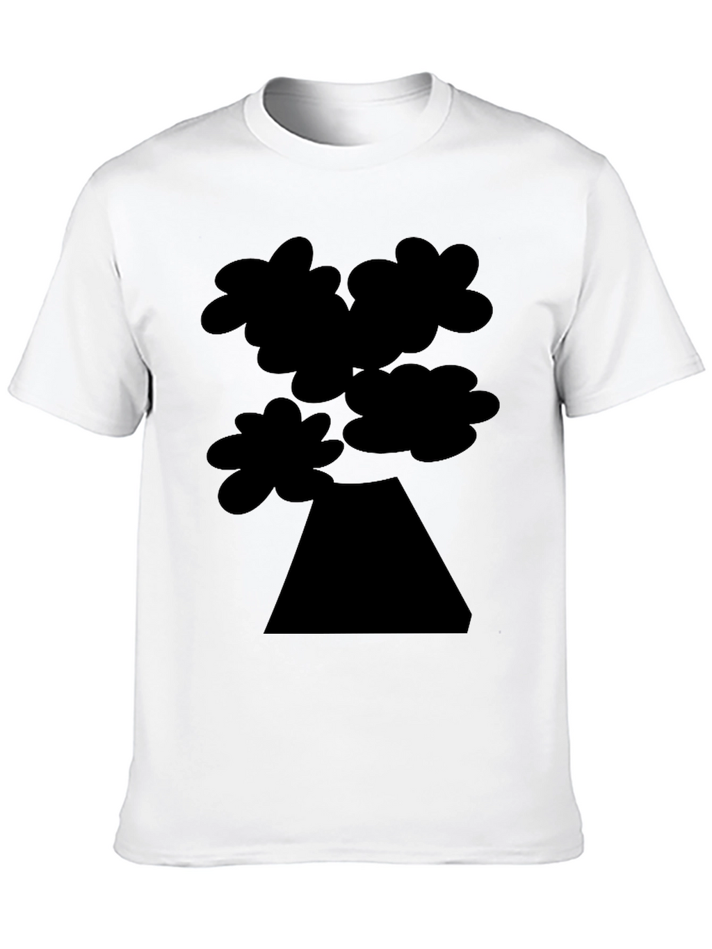 Abstract Tree Graphic Tee - Black Cotton Casual Shirt