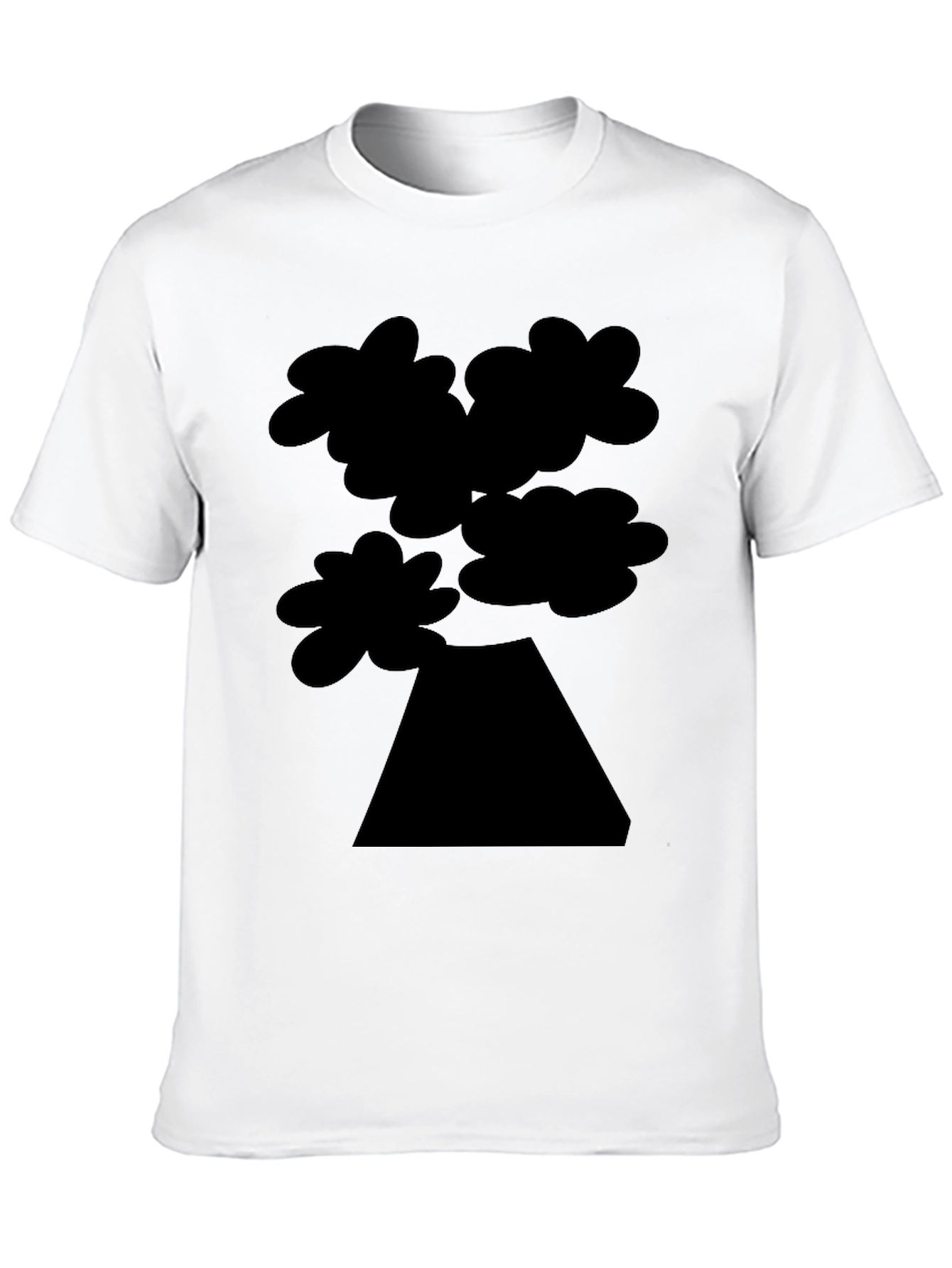 Abstract Tree Graphic Tee - Black Cotton Casual Shirt