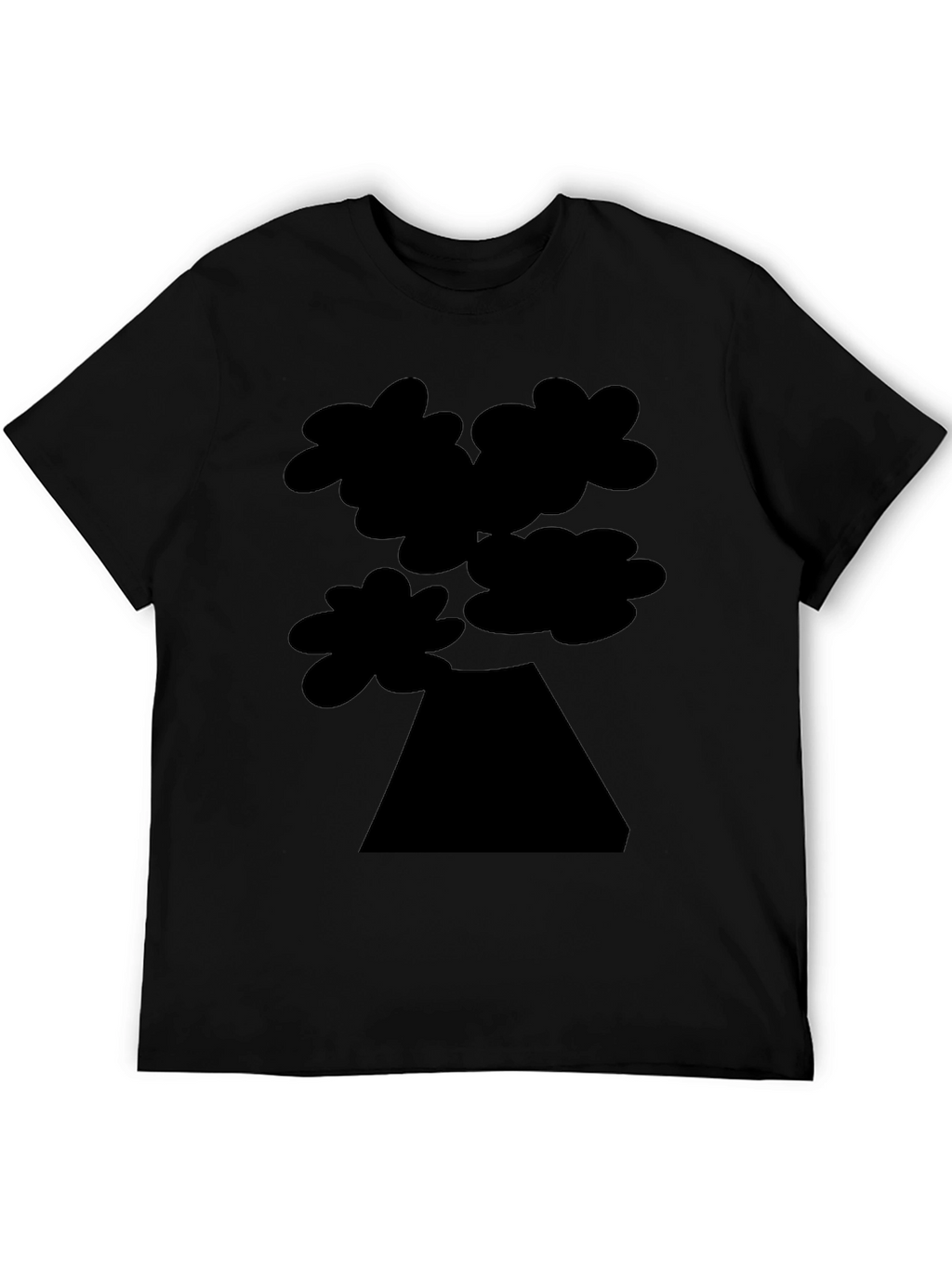 Abstract Tree Graphic Tee - Black Cotton Casual Shirt
