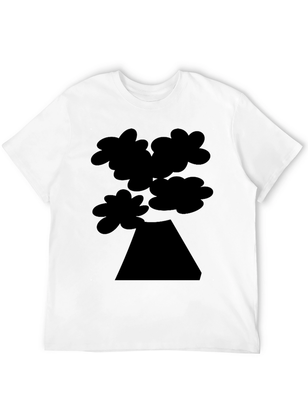 Abstract Tree Graphic Tee - Black Cotton Casual Shirt
