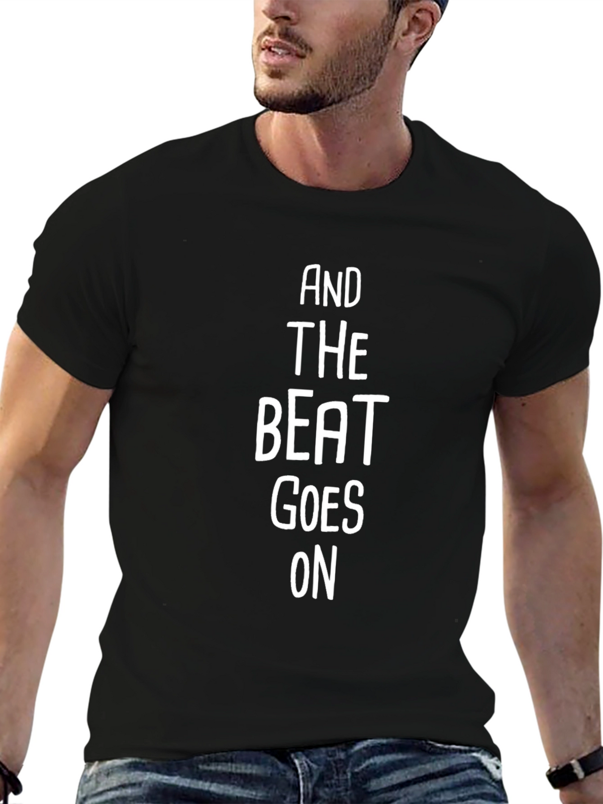 And The Beat Goes On Graphic Tee - Black