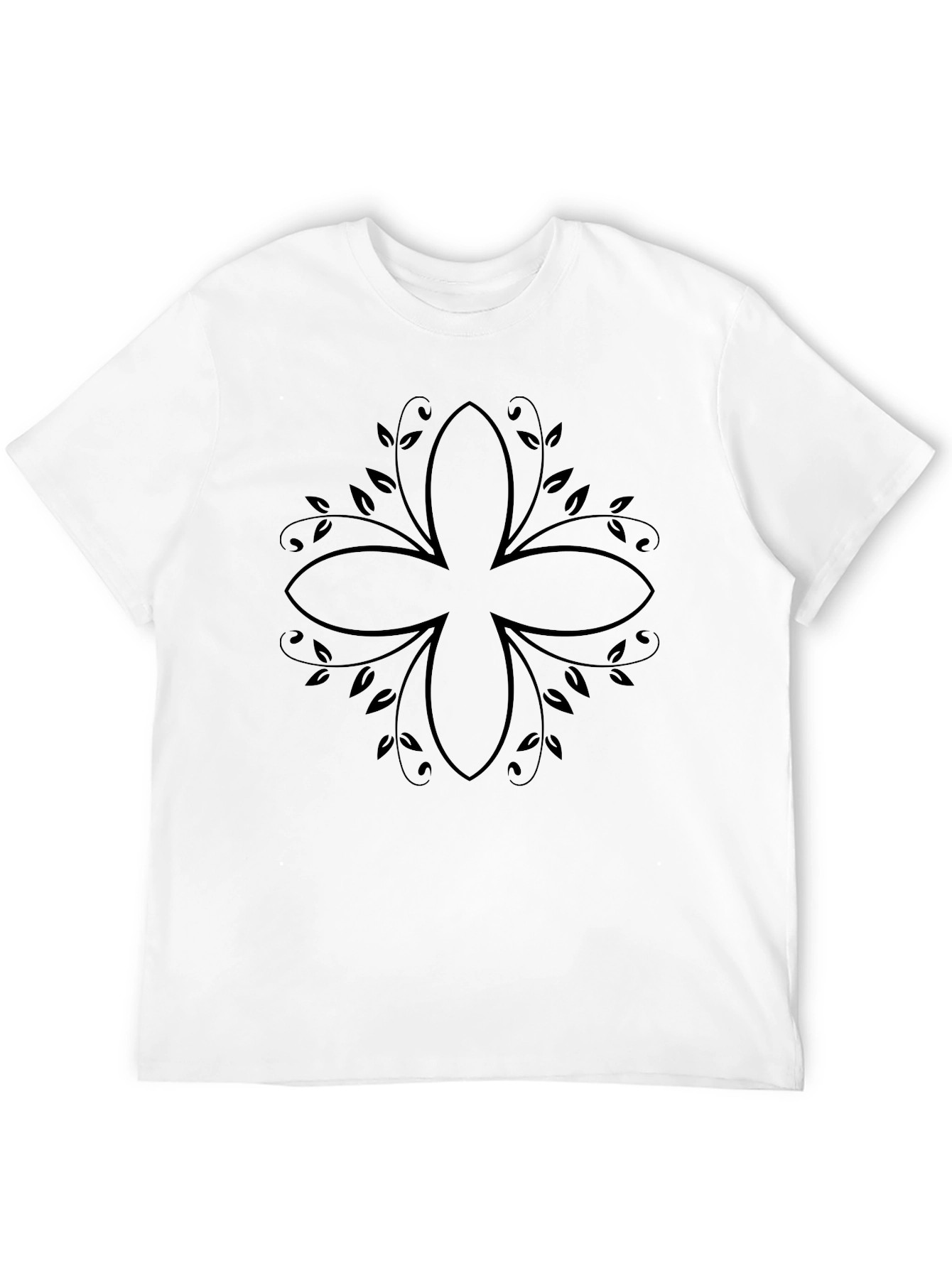 Floral Black Graphic Tee - Modern Style