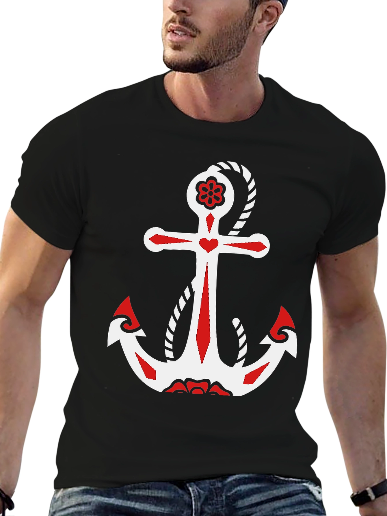 Anchor Graphic T-Shirt - Nautical Style