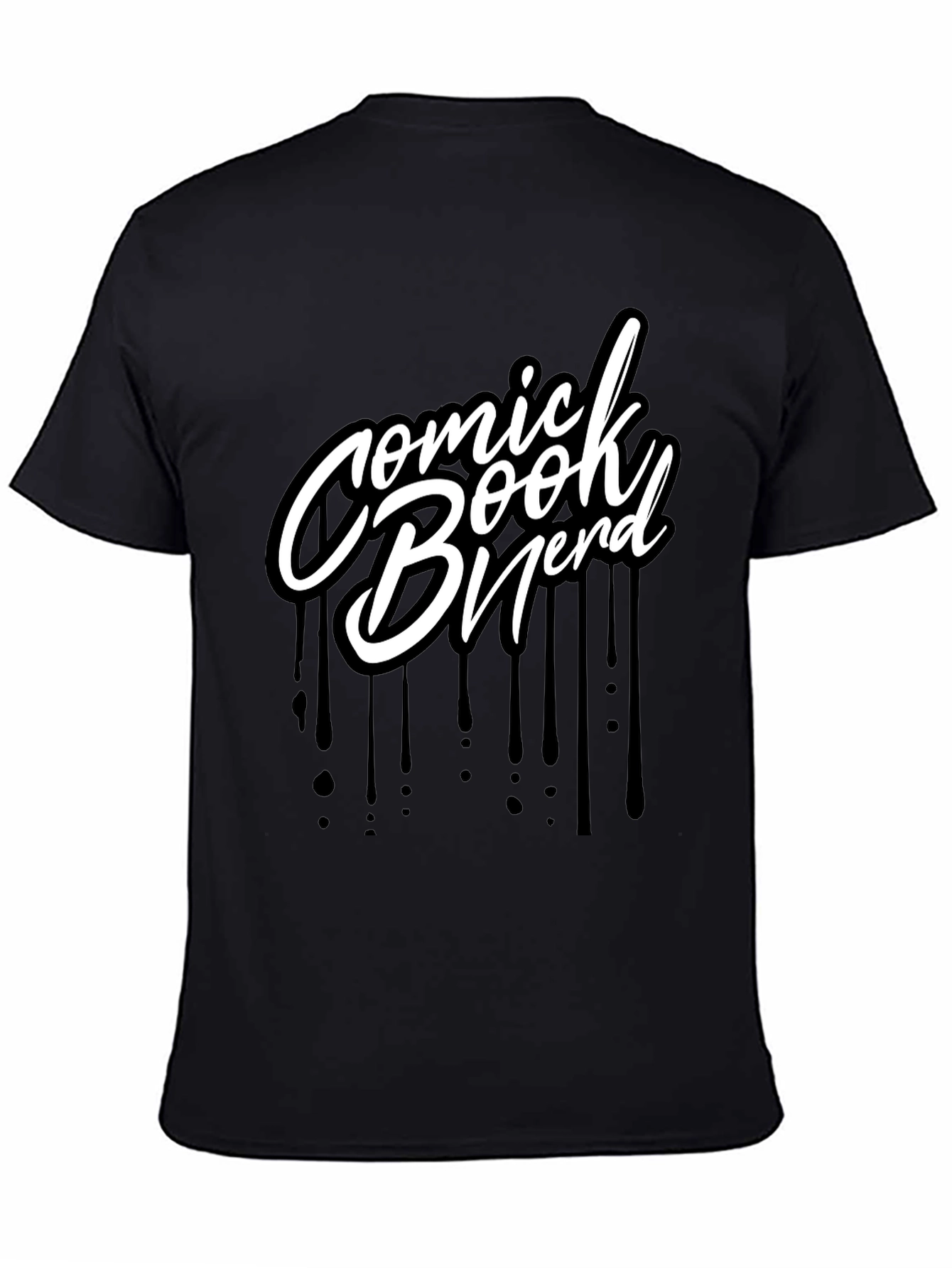 Comic Book Nerd Graphic T-Shirt - Black