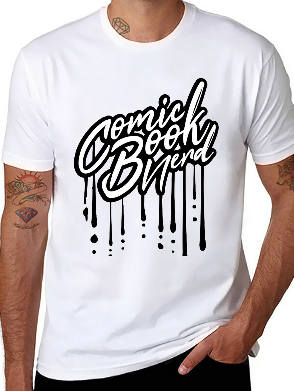 Comic Book Nerd Graphic T-Shirt - Black