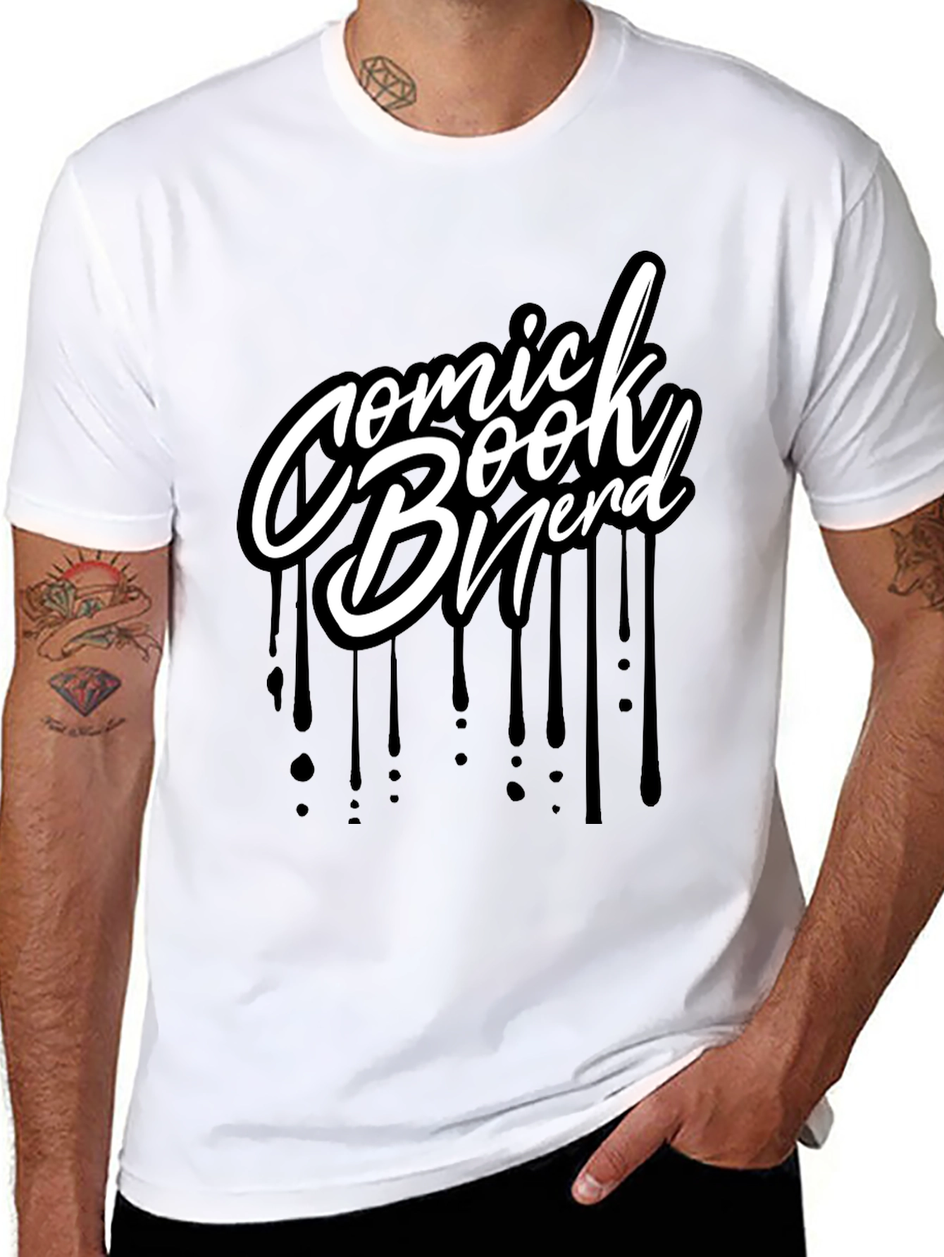 Comic Book Nerd Graphic T-Shirt - Black