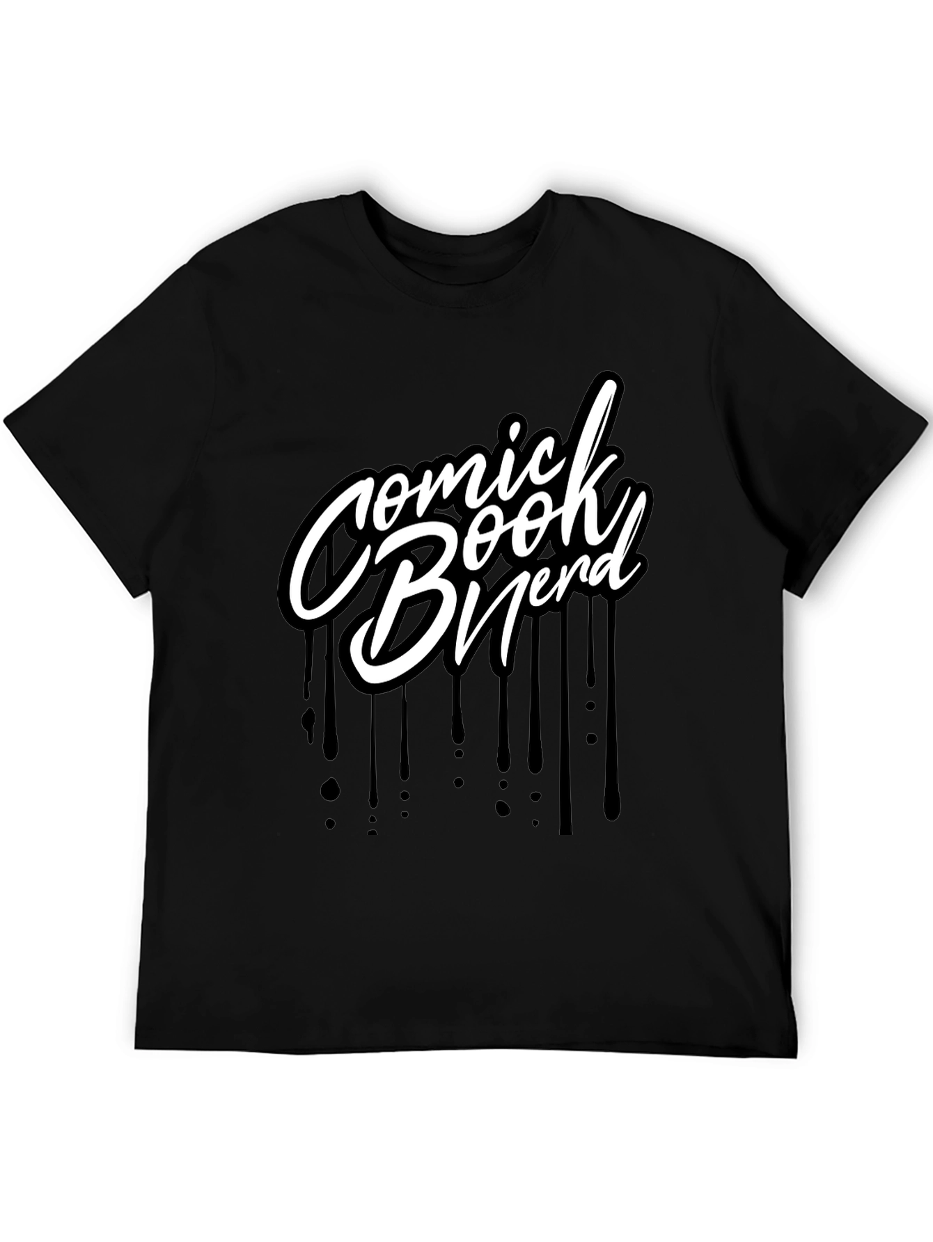 Comic Book Nerd Graphic T-Shirt - Black