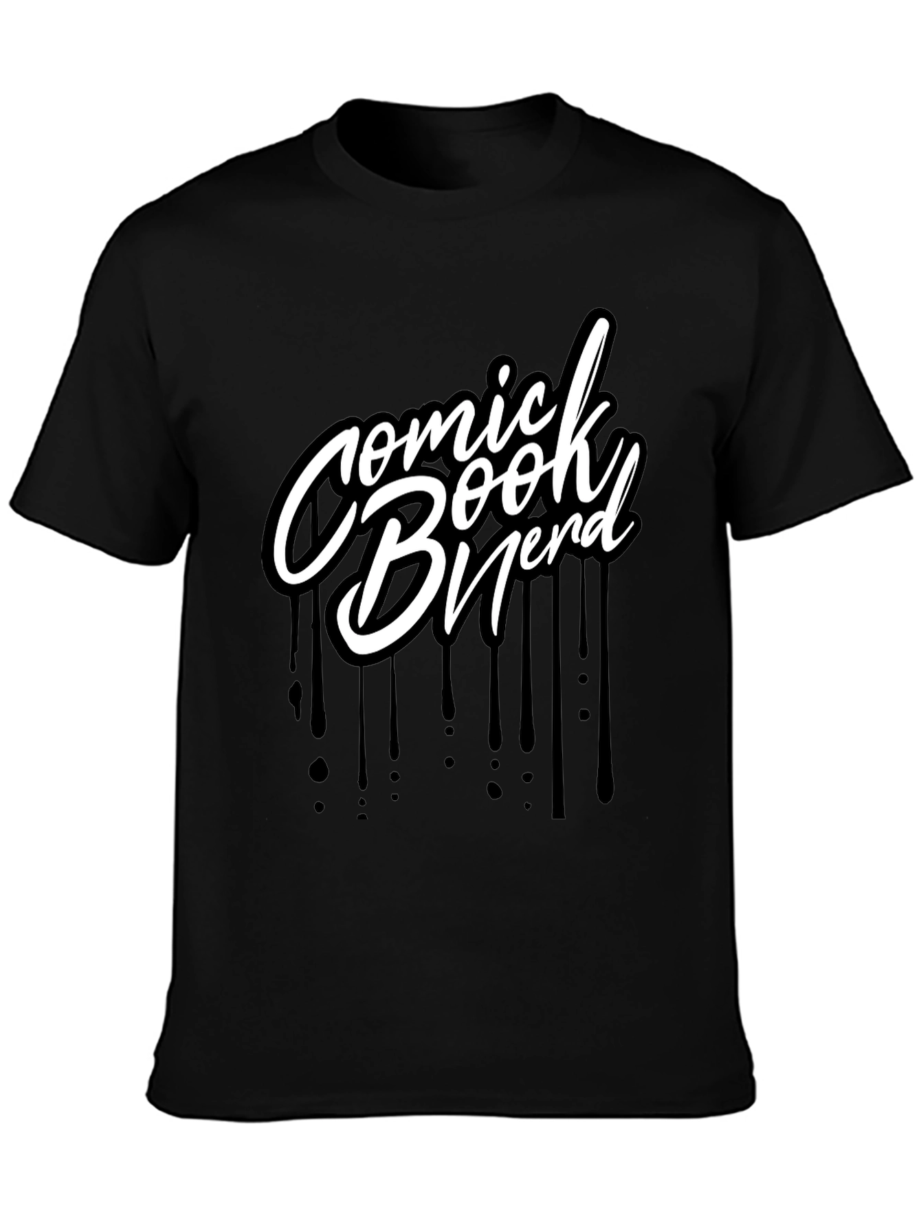Comic Book Nerd Graphic T-Shirt - Black