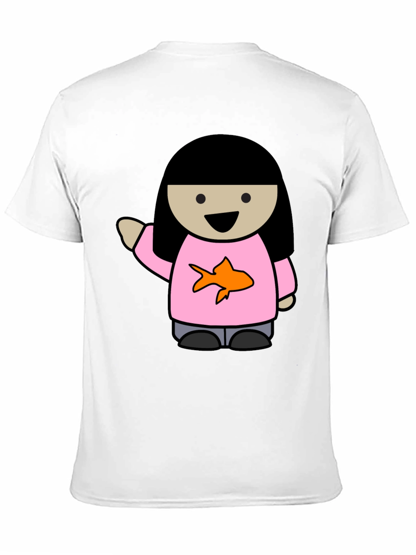 Cartoon Girl with Goldfish Tee