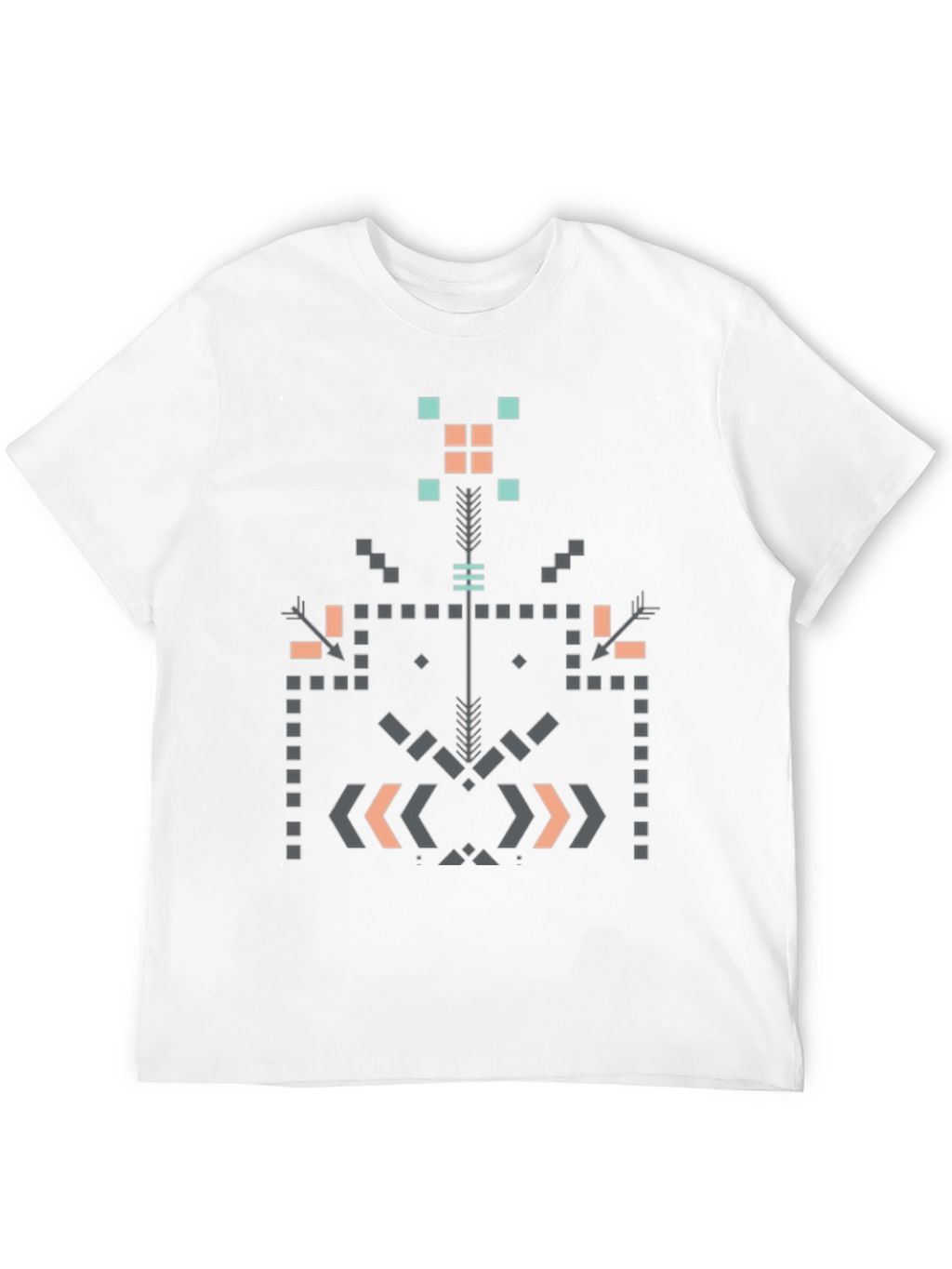 Geometric Aztec Print Black T-Shirt