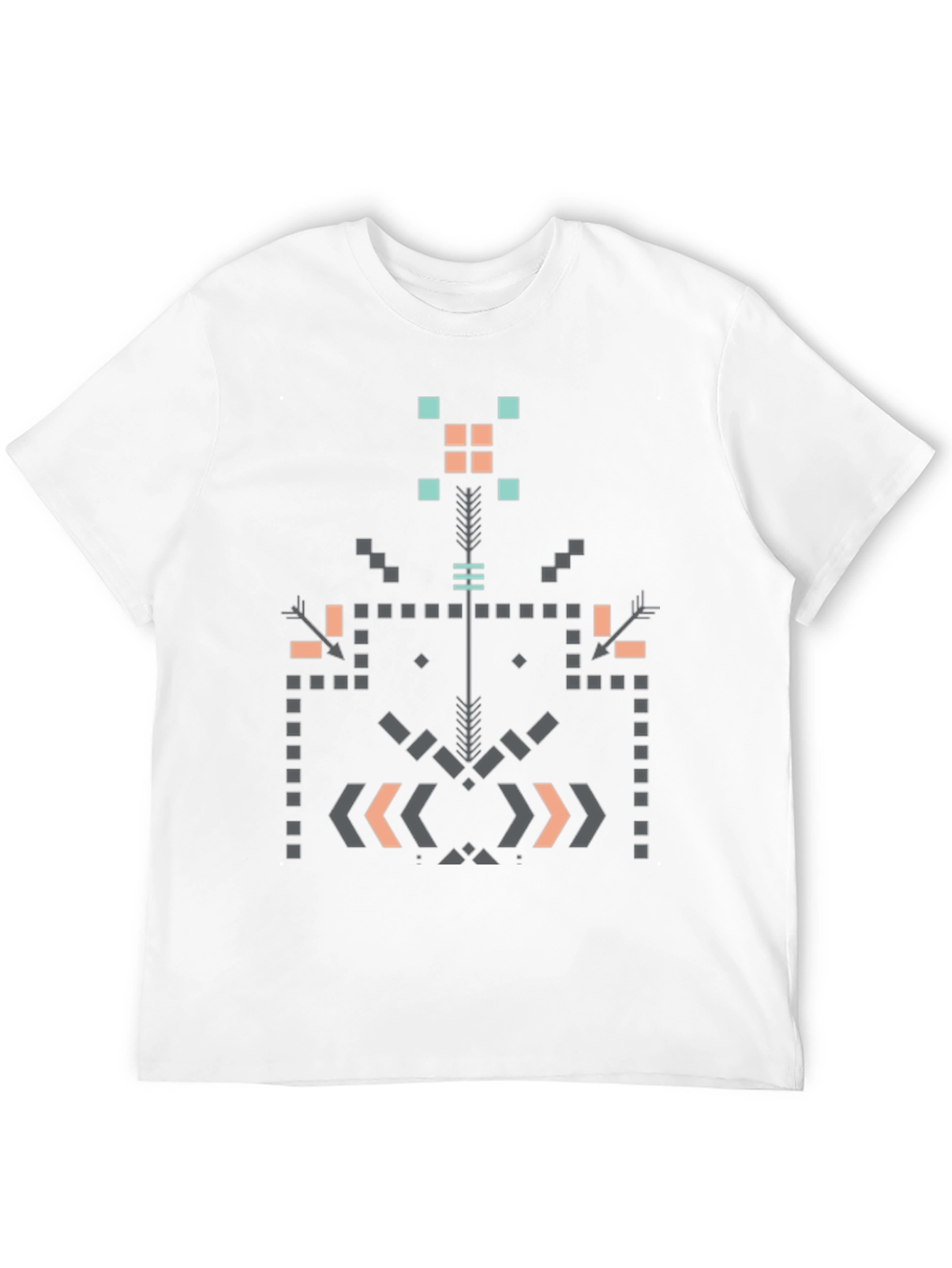 Geometric Aztec Print Black T-Shirt