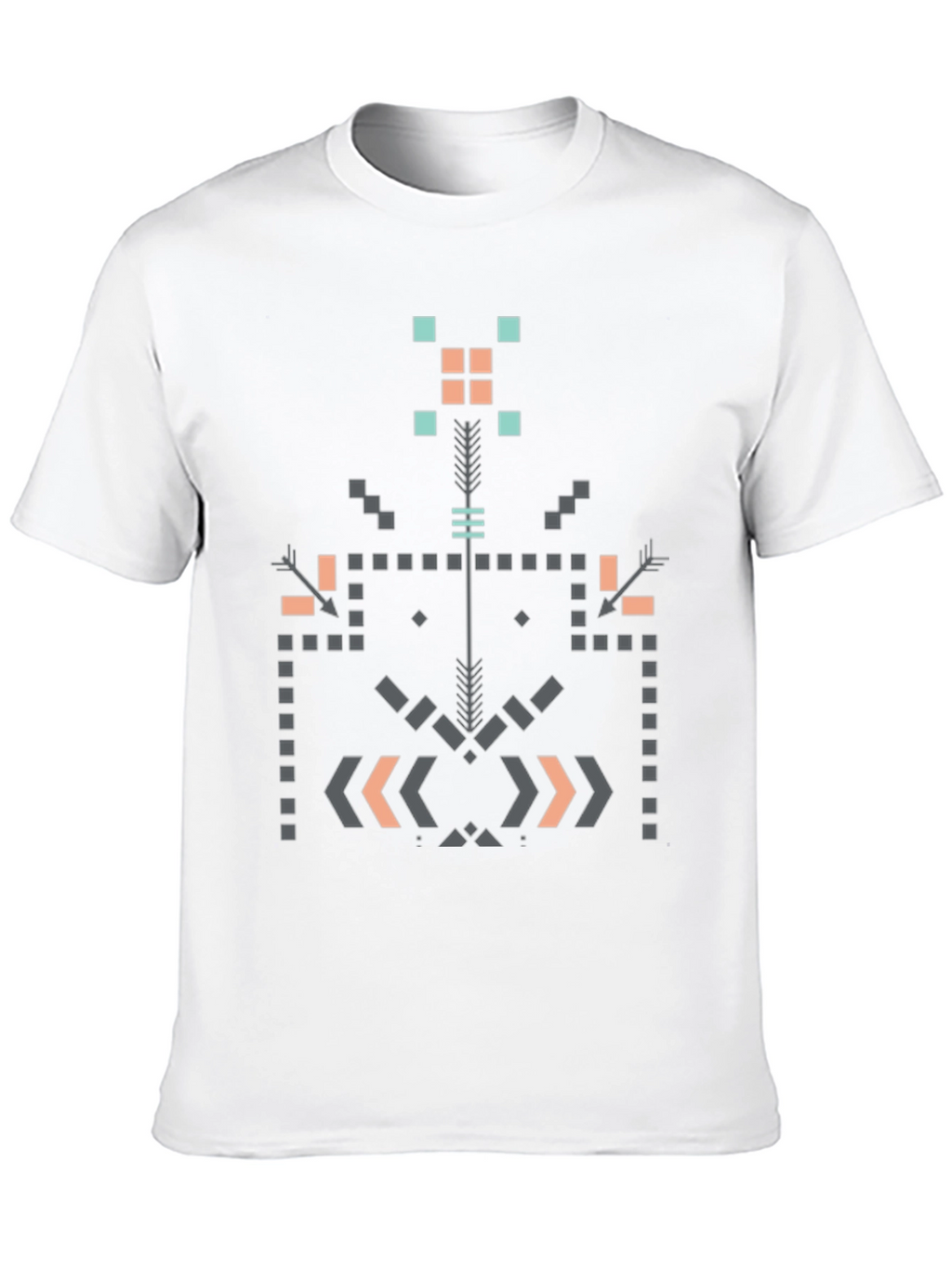 Geometric Aztec Print Black T-Shirt