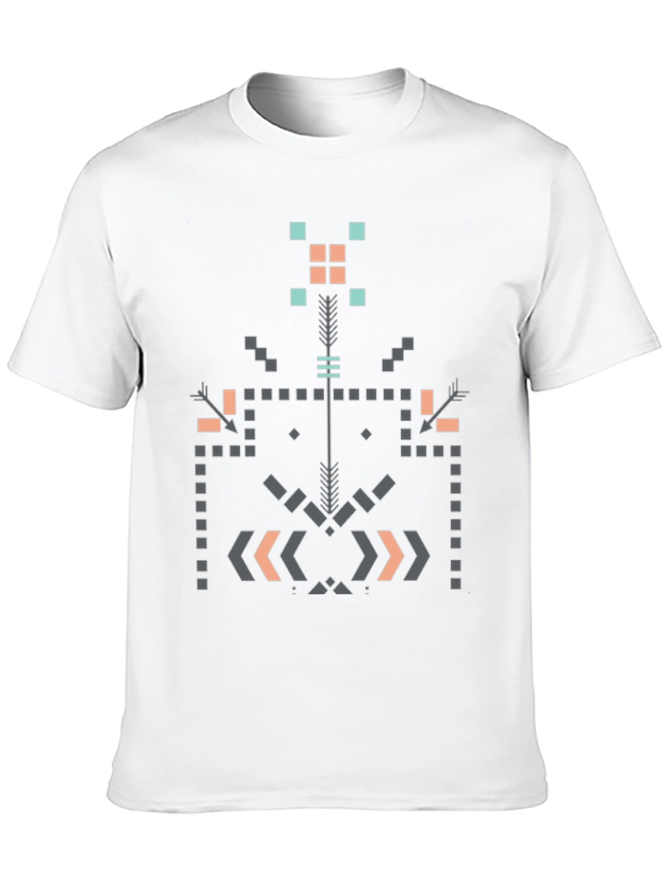 Geometric Aztec Print Black T-Shirt