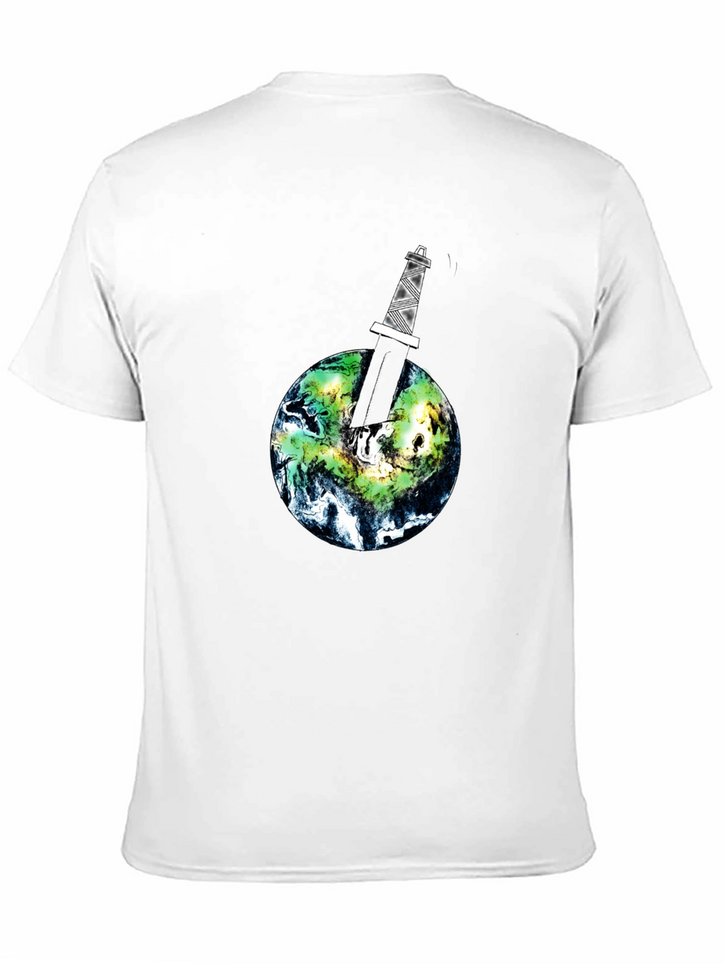 Earth Pierced Tee - Black Graphic T-Shirt